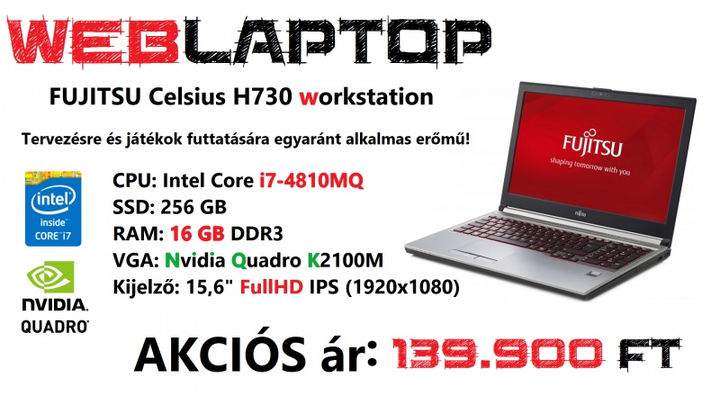 Fujitsu Celsius H730 Workstation AKCIÓ